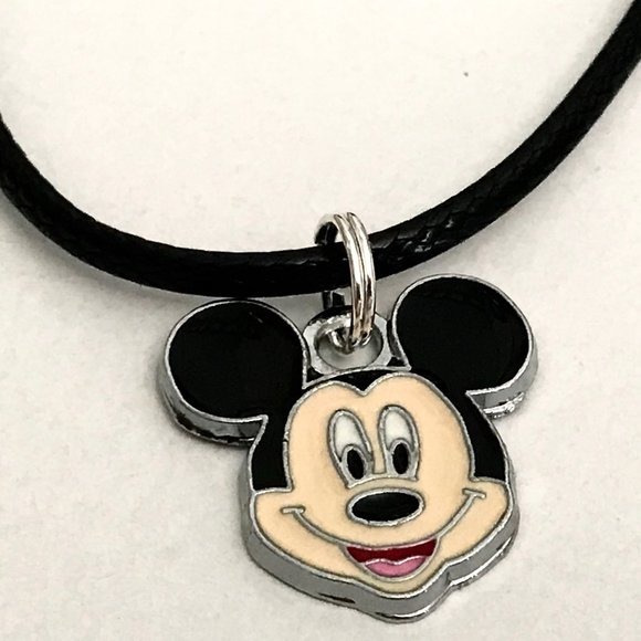 Mickey Mouse Necklace Disney 17-19" Pendant Black Cord - Picture 5 of 9